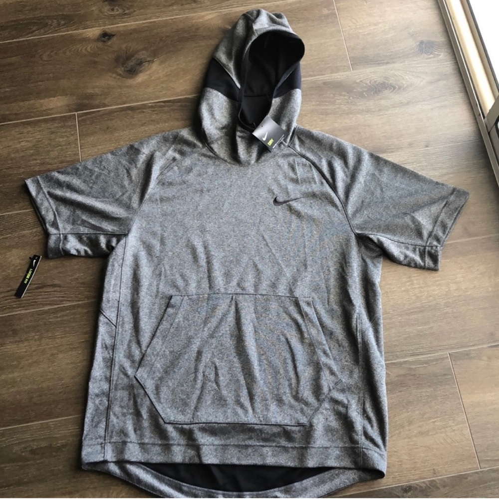 Nike Men's Dri-FIT Spotlight Short Sleeve Hoodie NEW Gray Size L